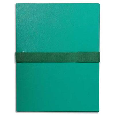 CHEMISE EXTENSIBLE EXACOMPTA - EN BALACRON - FERMETURE PAR SANGLE VELCRO - VERT CLAIR - LOT DE 10