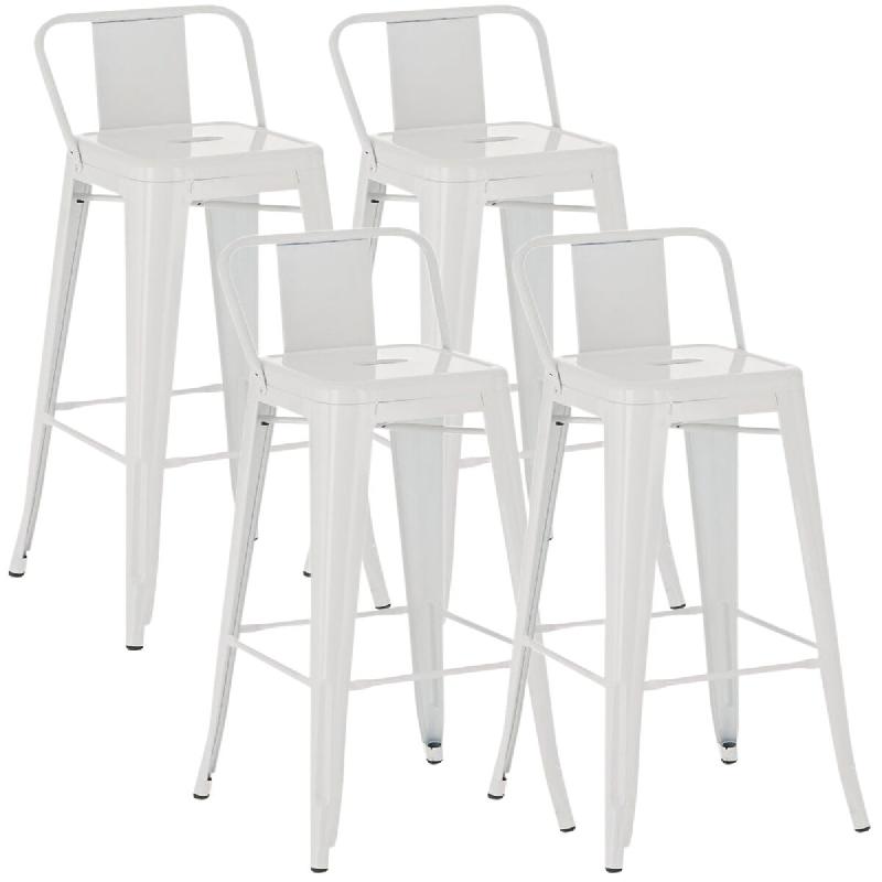 CLP Lot de 4 tabourets de bar Mason Blanc - blanc 312921_0