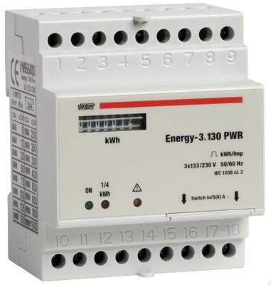 Compteur d'énergie triphasé 230V AC - Energy-3x130 PWR VN966800 - Visualisation consommation et sortie impulsions_0