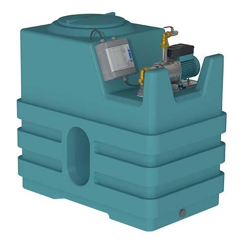 Cuve d'arrosage récupération eau de pluie - 600 litres - Kit complet avec pompe multicellulaire inox 230V_0