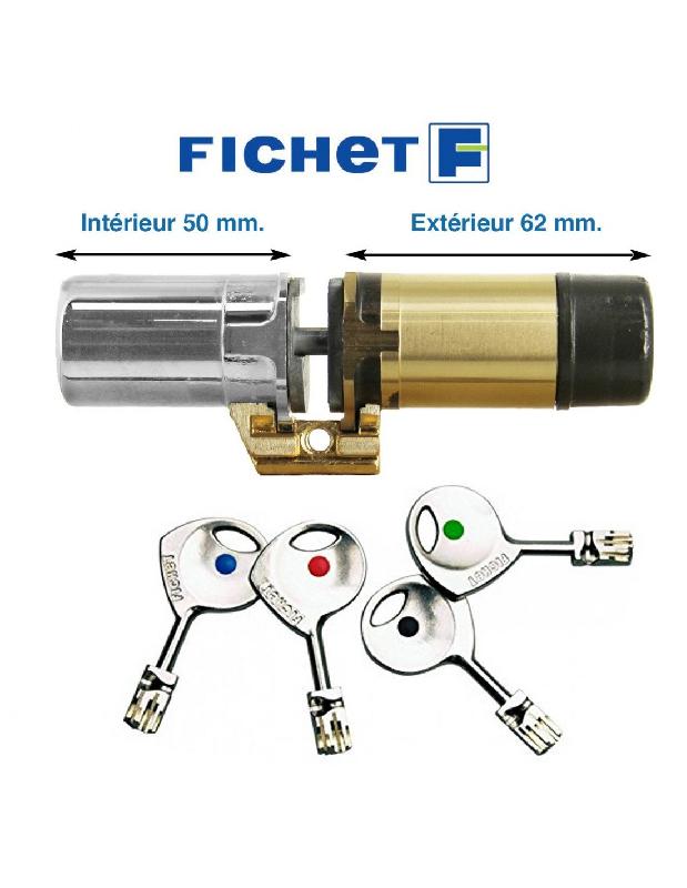 CYLINDRE MONOBLOC À LANTERNE A2P3* FORTISSIME T 787M CHROMÉ - FICHET - 75007730