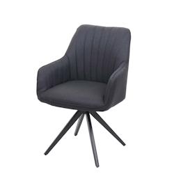Décoshop26 - Chaise de salle à manger fauteuil de bureau en tissu gris foncé en acier design rétro 04_0002277 - gris 3000265832696_0