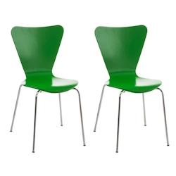 Décoshop26 - Lot de 2 chaises de séjour bureau en bois vert et métal CDS10009 - 3000203716507_0