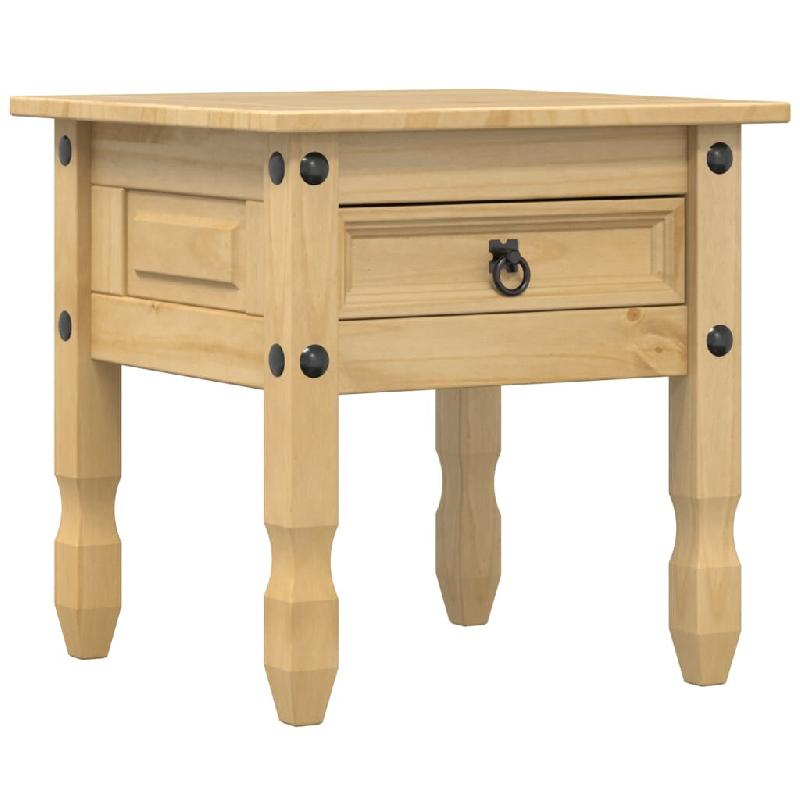 Décoshop26 - Table d'appoint table de chevet avec tiroir 50 x 50 x 50 cm bois de pin massif bois d'ingénierie et métal DEC032427 - métal 3000258980731_0