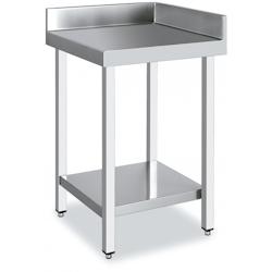 Distform Table Inox d'Angle avec Dosseret et Etagère Basse - 600x700 - - 641094627201_0