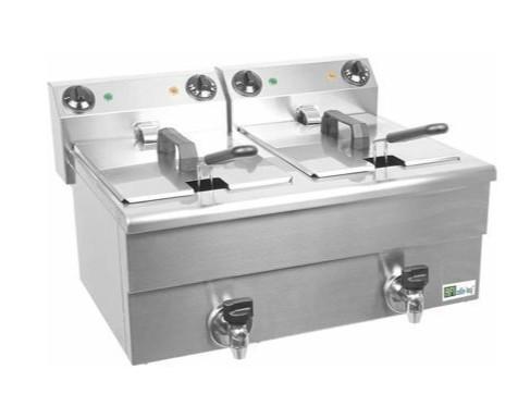 Friteuse de table électrique avec vidange à poser 2 x 10 l puissanc... - PFE102_0