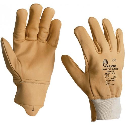 GANTS FOURRÉS COUPE AMÉRICAINE 1549 - CUIR BOVIN HYDROFUGE - 10 PAIRES - T11 GUYARD