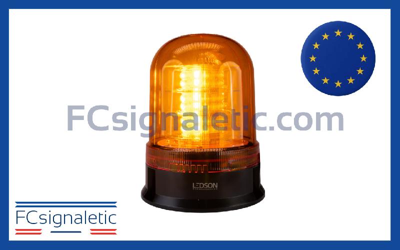 Gyrophare à LED orange embase ISO R65 4 modes LEDSON 5151781_0