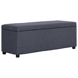 Helloshop26 - Banc banquette avec compartiment de rangement 116 cm polyester gris foncé 02_0010965 - 3000602282726_0