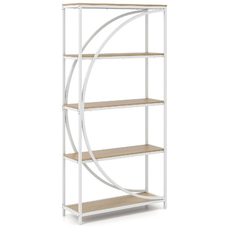 Helloshop26 - Bibliothèque 5 niveaux ouverte pour salon bureau 86 x 30 x 175 cm espace de rangement esthétique décoratif en métal 20_0015523 - 300_0