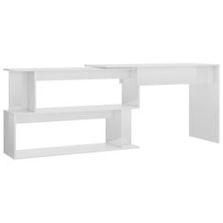 Helloshop26 - Bureau table poste de travail meuble d'ordinateur informatique étude d'angle brillant 200 x 50 x 76 cm bois 02_0023669 - 3000214441979_0