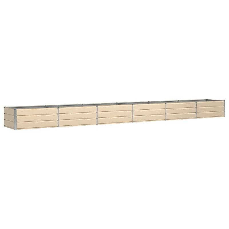 Helloshop26 - Jardinière moderne 600 x 80 x 45 cm en acier ivoire pour extérieur intérieur style industriel chic 02_0059153 - acier 3000240976759_0