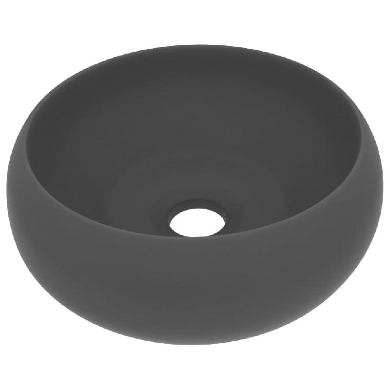 Helloshop26 - Lavabo rond de luxe 40 x 15 cm céramique gris foncé mat 02_0002747 - 3000102501532_0