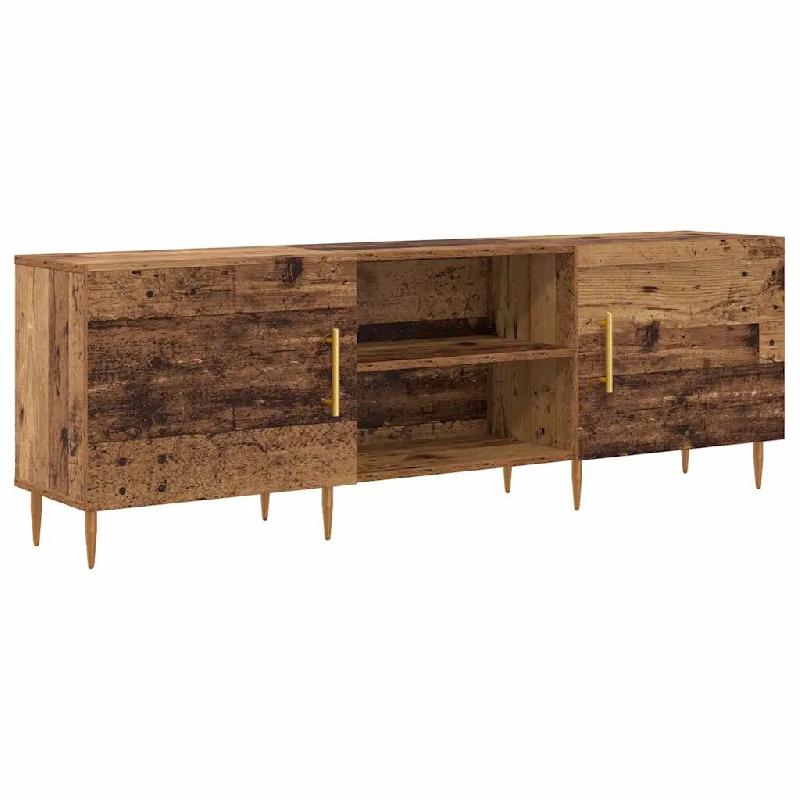 Helloshop26 - Meuble TV rectangulaire moderne 150 x 30 x 50 cm avec rangement chic minimaliste en bois ancien 02_0052512 - Bois massif 3000237456714_0