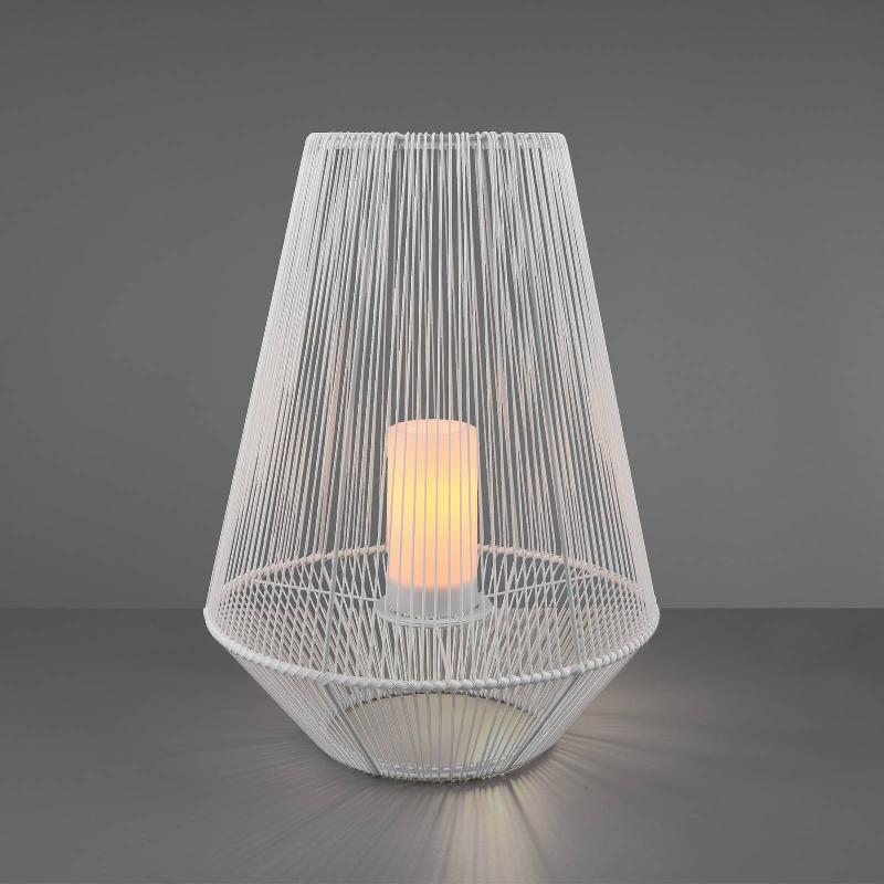 REALITY LEUCHTEN LAMPE SOLAIRE LED MINEROS BLANCHE, H 51 CM