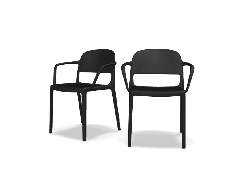 Lot de 2 chaises avec acc. BLENDY - noir_0