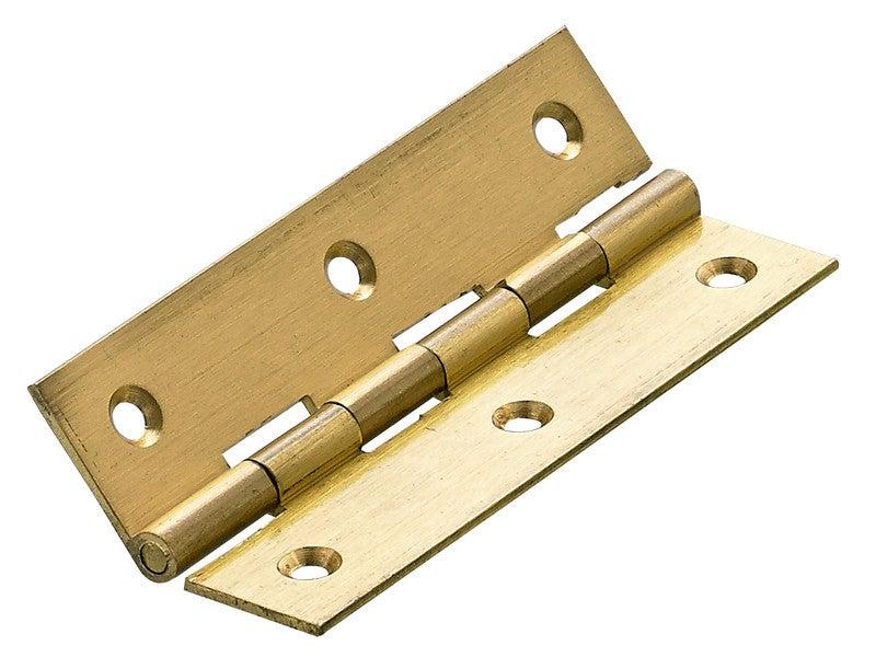 Lot de 2 charnières universelles en laiton pour meuble - L.100 x l.50 mm - Finition argentée - Marque HETTICH_0