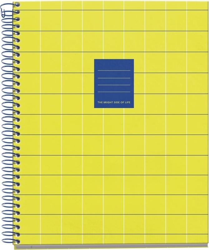 MIQUELRIUS Carnet Bright jaune A5, 200p./100 feuilles 70 g/m² détachables et perforées, ligné - 8422593040294_0