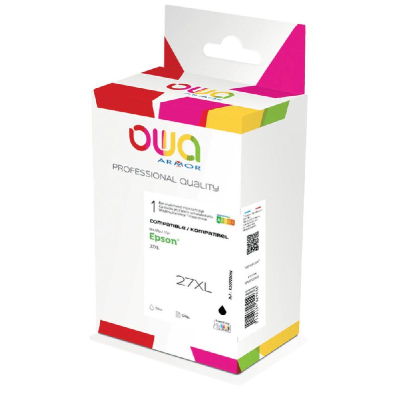 OWA K20722OW CARTOUCHE D'ENCRE REMANUFACTURÉE COMPATIBLE EPSON 27XL - NOIR