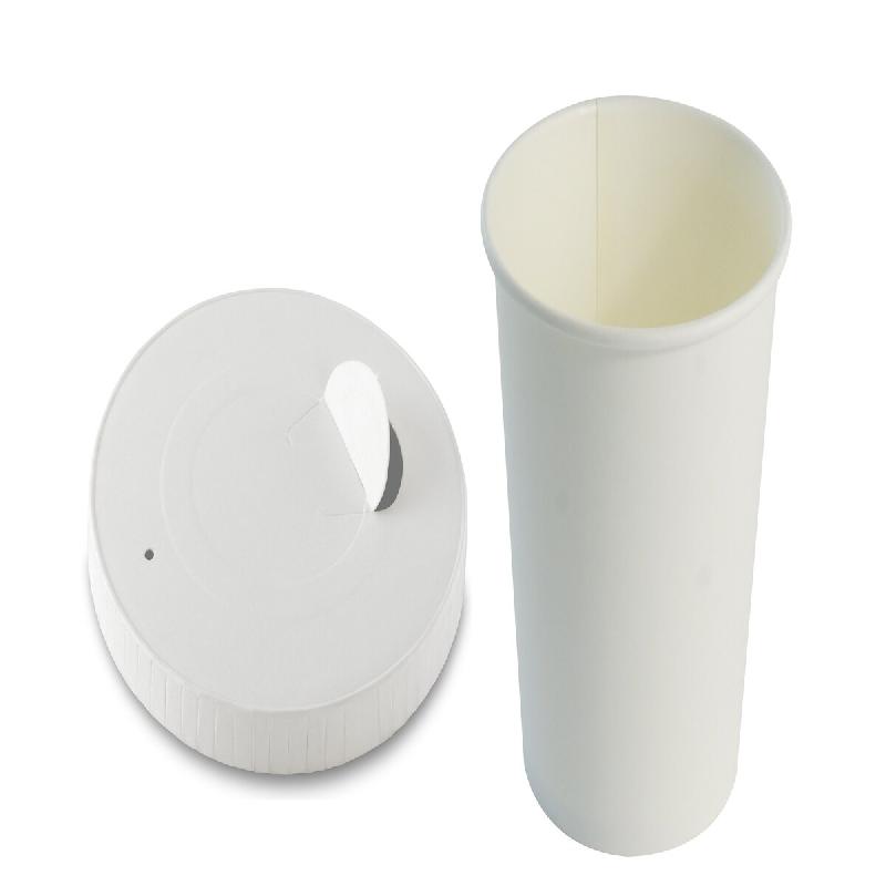Pack Combo Gobelet + Couvercle Carton NOVACUP 500ml- Haute Densité FSC - Recyclable & Éco-responsable - Lot de1000 - blanc en carton GH559C_0