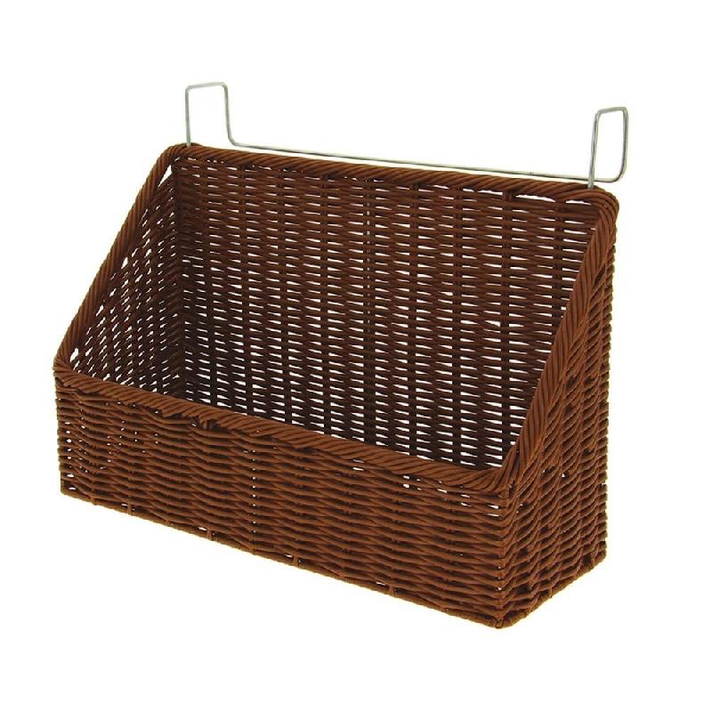 Panière à suspendre polypro chocolat 40x14x30cm - par 8_0