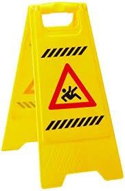 Panneau avertissement SPRINTUS - lot de 10 - plastique antichoc - jaune vif - norme ASR A1.3-2013 / DIN EN ISO 7010_0