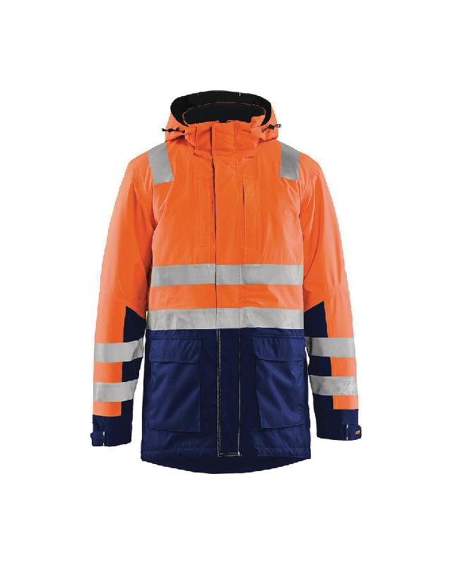 PARKA HAUTE-VISIBILITÉ ORANGE FLUORESCENT/MARINE TAILLE M - MANUTAN COLLECTIVITÉS