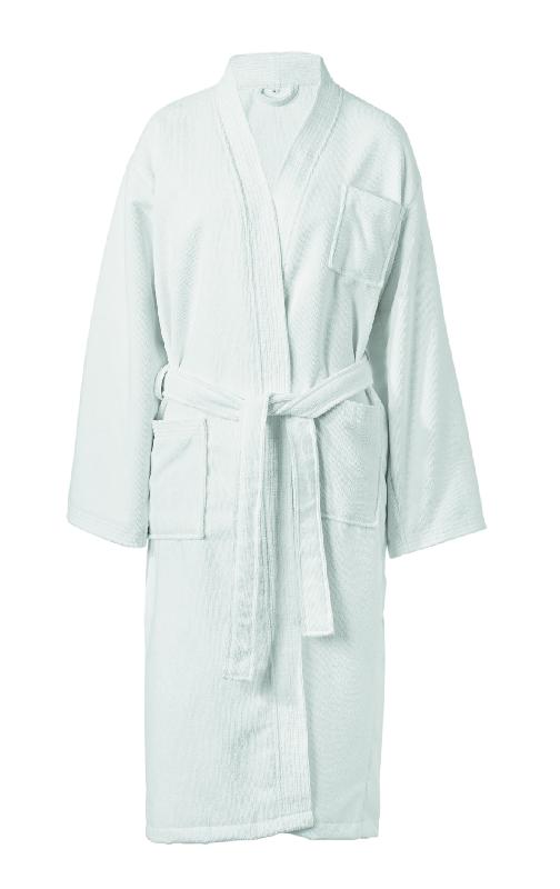 PEIGNOIR EN MICROFIBRE BLANC S POUR FEMMES