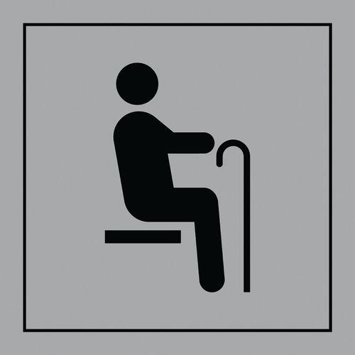 PICTO SIÈGE POUR PERSONNES ÂGÉES GRAVOPLY NOIR/GRIS 350X350