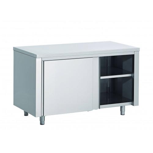 PLACARD INOX CENTRAL AVEC PORTES COULISSANTES 800 X 1200 MM