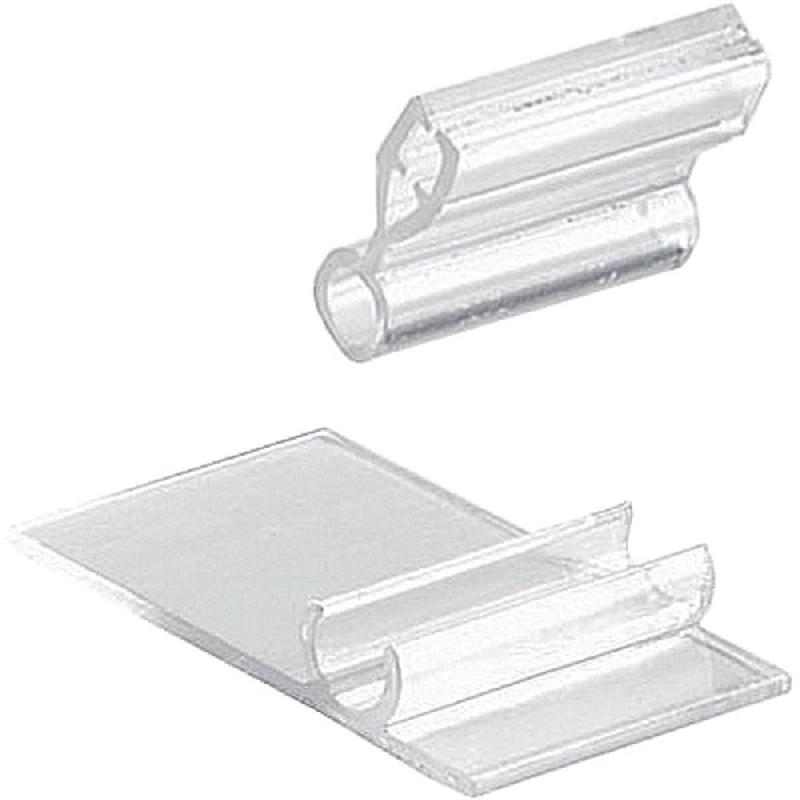 Porte-étiquette pince translucide 2.5x4.5x2cm - sachet de 10 - Agréé contact alimentaire - PVC_0