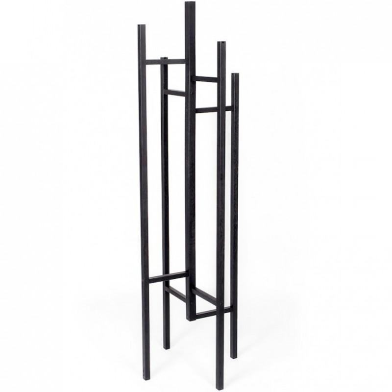 Porte-manteau design Eigen 175 cm noir - Paris Prix - Chêne massif, 5 accroches, fabrication européenne_0