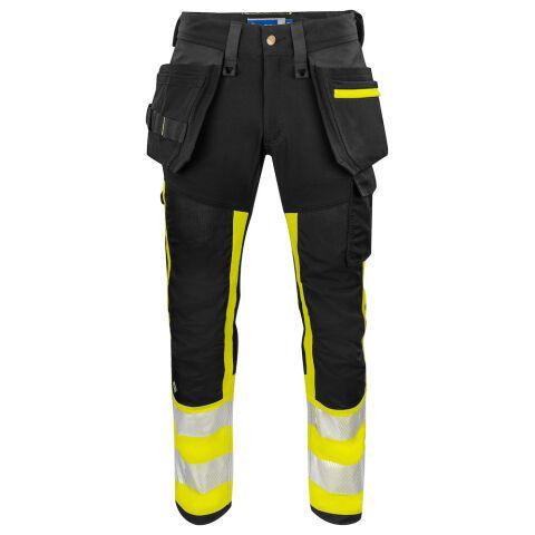 PROJOB 6540 PANTALON POLYAMIDE EN ISO 20471 CLASSE 1 JAUNE/NOIR - TAILLE 38