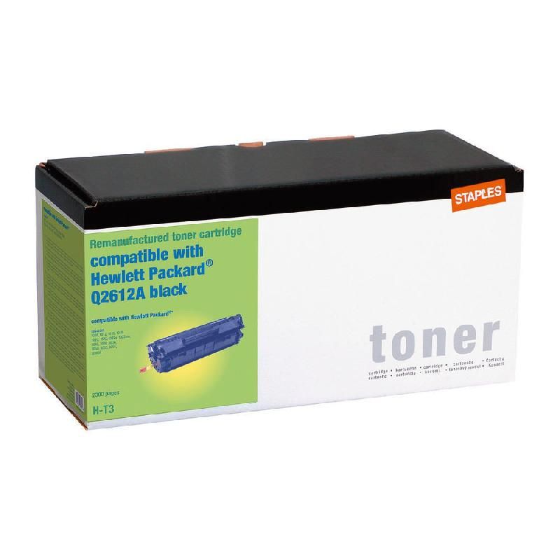 STAPLES TONER REMIS À NEUF 12A N (4217172) - COMPATIBLE: HP - COULEUR: NOIR