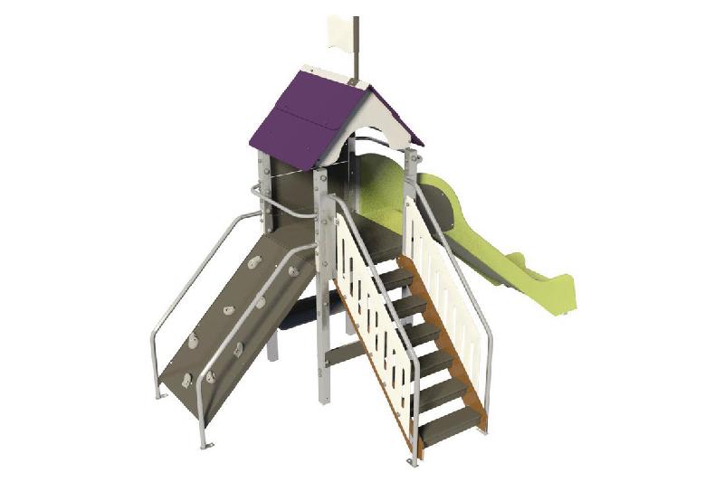 STRUCTURE CITADELLE CHATELET - ACIER - SCELLEMENT - INOX - GRIS/PRUNE-WIKI CAT - MANUTAN COLLECTIVITÉS