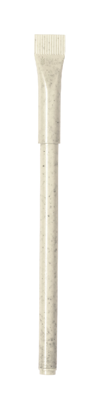 Stylo à bille écologique en paille de blé - capuchon coloré - encre bleue_0