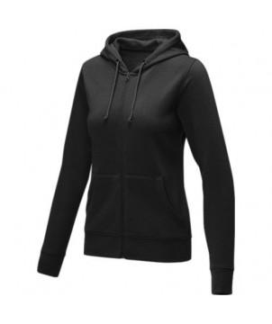 SWEAT À CAPUCHE ZIPPÉ THERON POUR FEMME NOIR - TEXTILES MODE PERSONNALISÉS