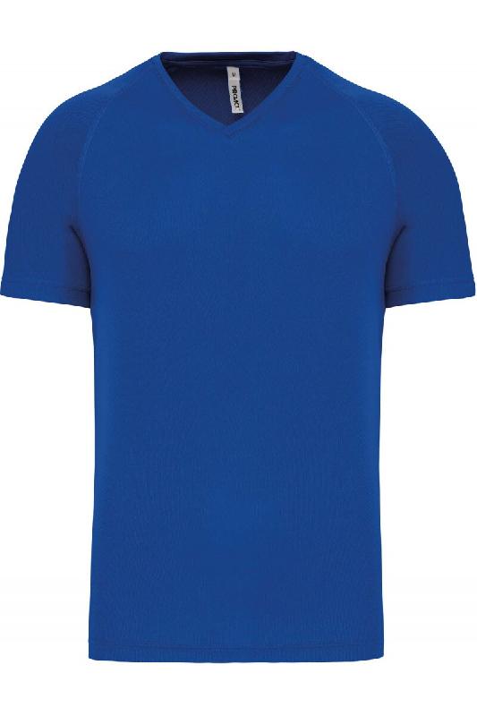 T-shirt de sport manches courtes col v homme Sporty Royal Blue XXL 100% Polyester - XXL 3663639072588_0
