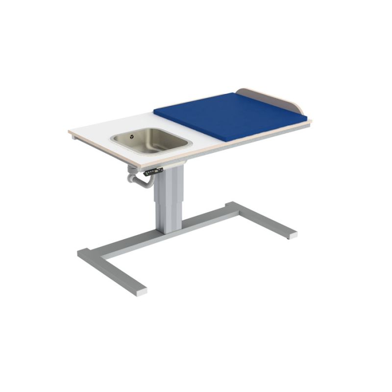 Table à langer pour handicapé - Granberg - électrique, hauteur variable 73-113 cm, largeur 140 cm + lavabo à gauche - 332-142_0