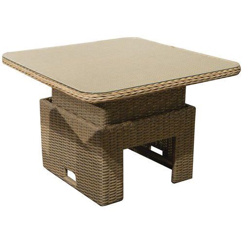 TABLE BASSE LILIA/TOULON 100X100 CM RÉGL. EN HAUTEUR - BRUN