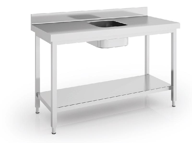 Table de chef en inox 1500x600x850 avec bac au centre - MCCD60-150CE_0