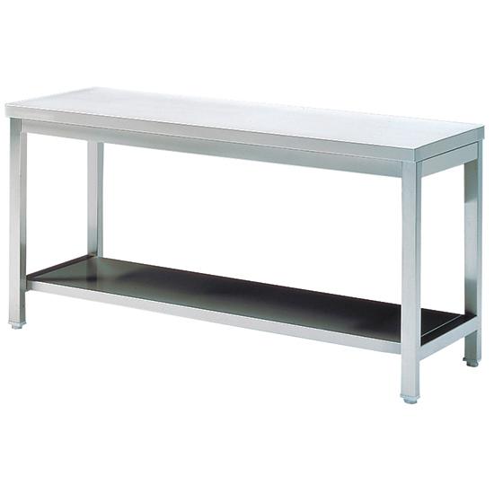 Table inox de travail avec étagère, sans dosseret, 800x700 mm - HCA0010_0
