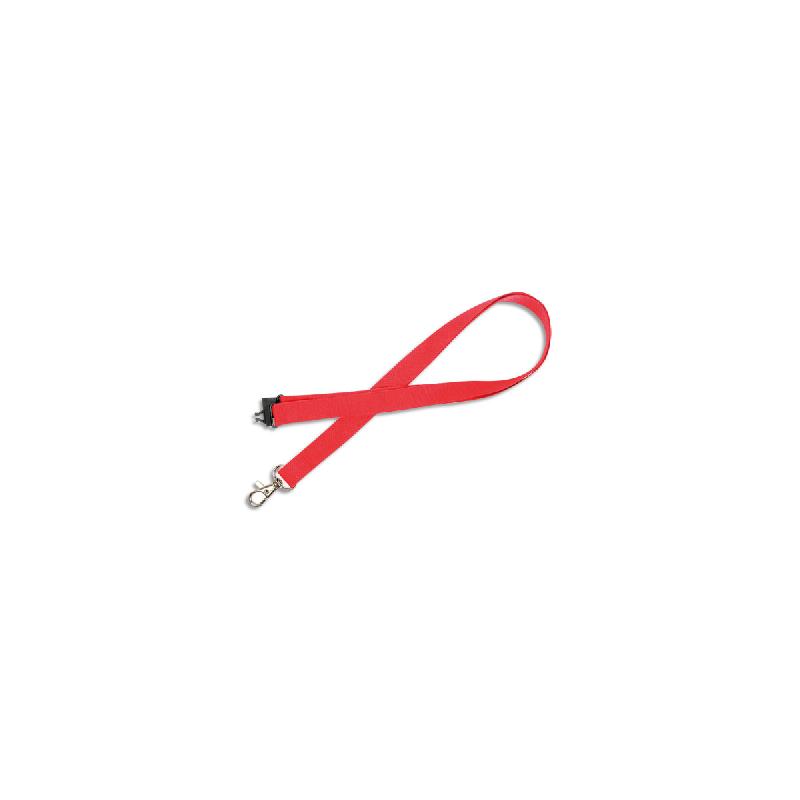 TOUR DE COU AVERY AVEC MOUSQUETON ET CLIP DE SECURITE - LONGUEUR 44 X LARGEUR 1,5CM - BOÎTE DE 10 - ROUGE