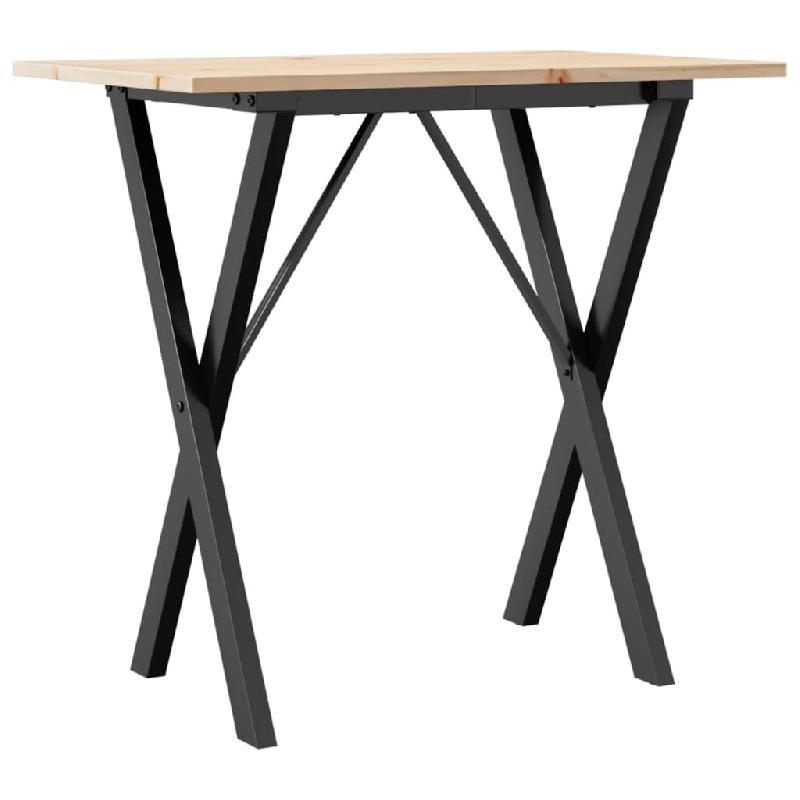 VidaXL Table à manger cadre en X 80x50x75 cm bois de pin massif acier Modèle Polaris Concept Plus - 3282694_0