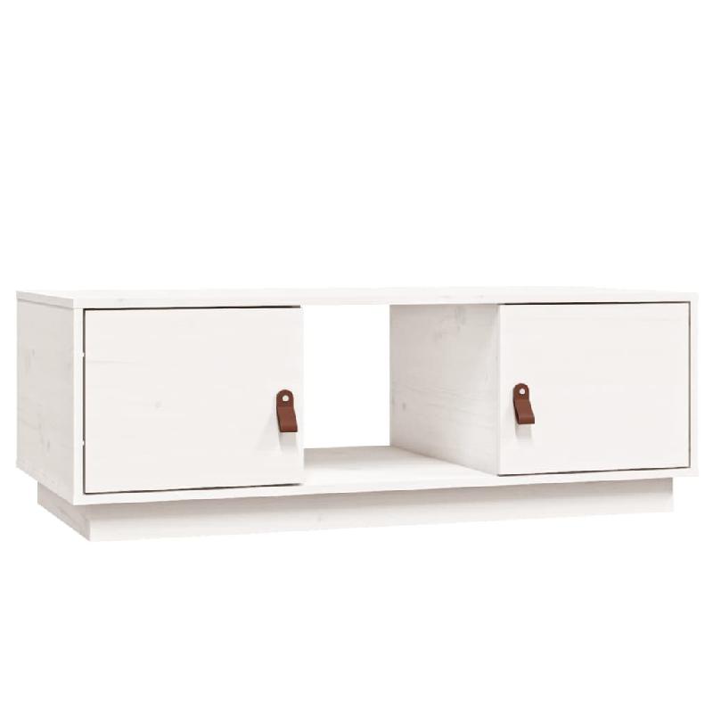 VidaXL Table basse Blanc 100x50x35 cm Bois massif de pin Modèle Soleil Pi Plus - 818266XL_0
