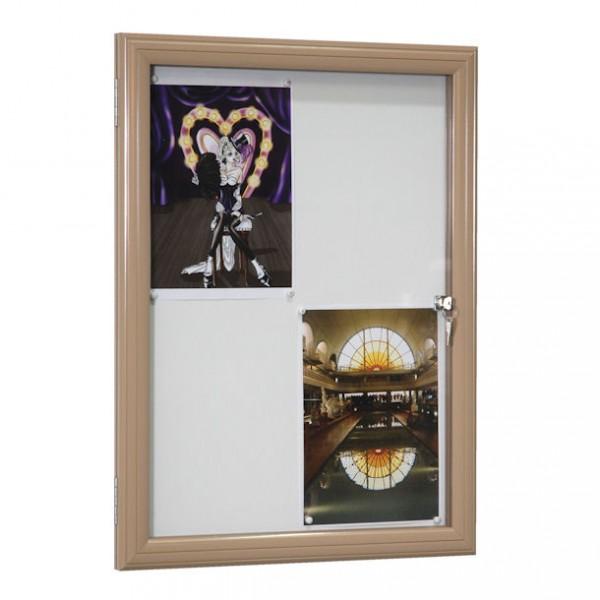 Vitrine fine d'extérieur sable - verre sécurit 4 mm - 4 x A4 - étanche et ventilée_0