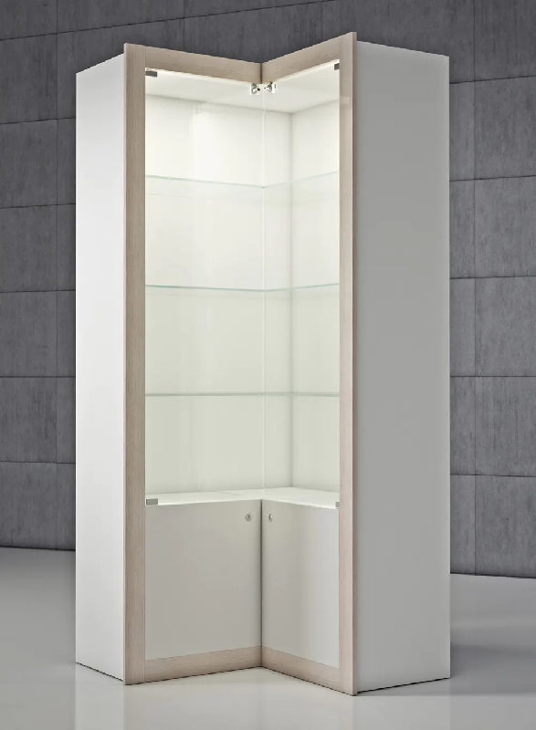 Vitrine meuble d'angle QF-AAVA - Design élégant avec porte sécurisée et espace de rangement_0