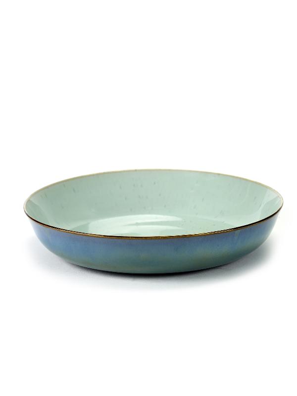 ASSIETTE CREUSE ROND BLEU GRÈS Ø 21 CM SMOKEY SERAX