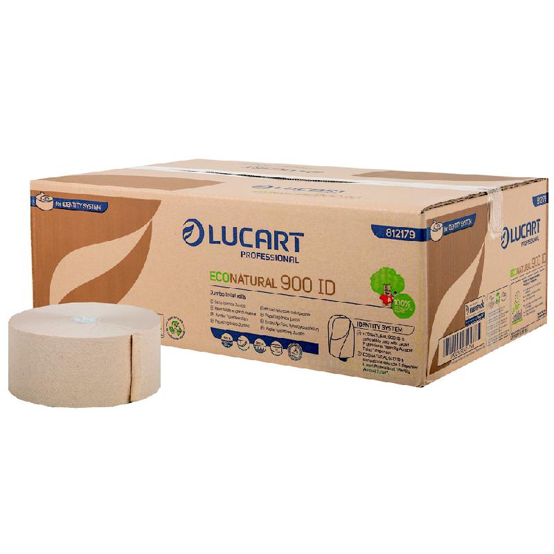 12 BOBINES PAPIER TOILETTE LUCART IDENTITY ECONATURAL 202 M 2 ÉPAISSEURS