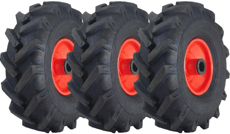 3.00x4 Open Centre Cleated Rotovator Lug Tyre 20mm Roller Bearing Rim (Set of 3)_0